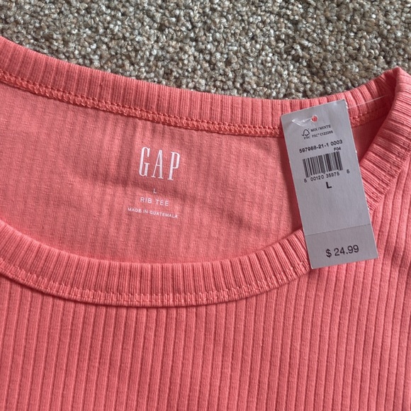 NWT Women’s Large Gap Rib Tee in Green and Pink - 2 Total - Picture 2 of 6